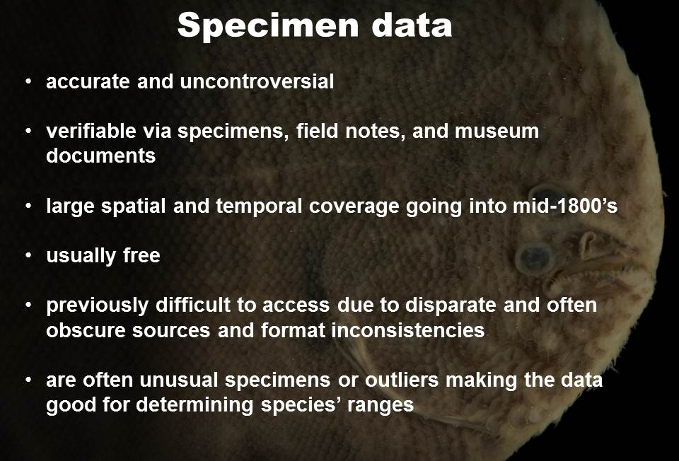 Specimen-based data sources